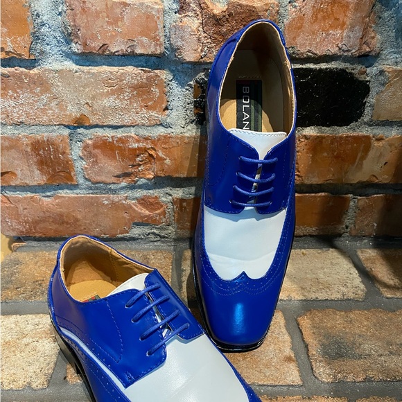 BOLANO Blue & White Wing Tips - Picture 2 of 8